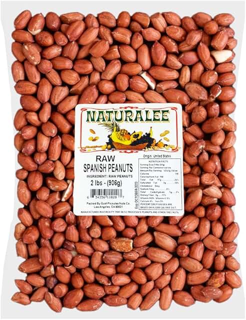 Naturalee Spanish Redskin Peanuts - Raw and Unsalted, 2 lb bag